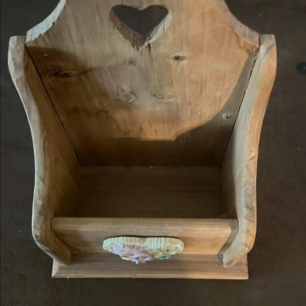 Rustic Wooden Heart Wall Shelf